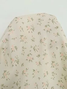 CovetEZ 女士V领印花时尚约会派对迷你连衣裙 - 杏色 - 查看 9