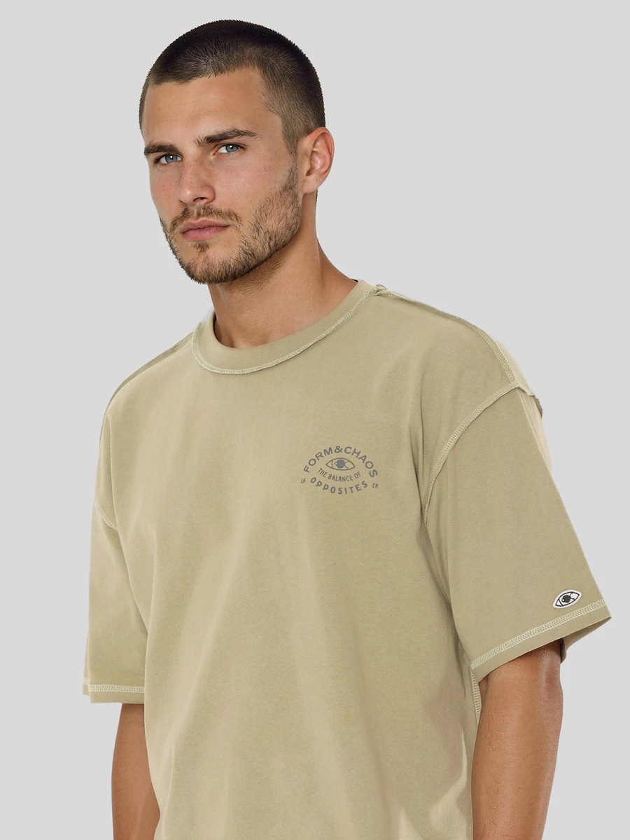FORM&CHAOS Men's Summer Washed Vintage Casual Streetwear T-Shirt,Vintage T Shirts - Light Yellow - View 1