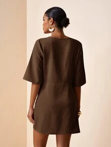Zivah 2026 Spring/Summer New Music Festival, Easter, St. Patrick's Day, Valentine's Day, Date Brunch Formal, Western Style Elegant, Nomadic Style - Brown - View 2