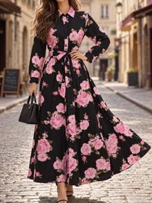 Editum Women's Floral Print Casual Party Midi Dress - Multicolor - View 7