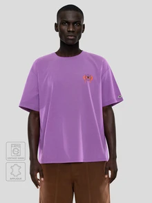 FORM&CHAOS Men's Summer Purple Short Sleeve Graphic Casual Streetwear Loose Fit T-Shirt Tops - Purple - View 1
