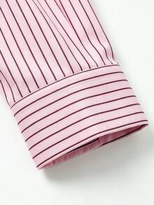 Lalippa Women's Striped Drop Shoulder Long Sleeve Single-Breasted Casual Shirt - Multicolor - View 4