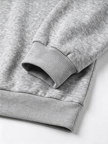Lalippa Women's Faux Fur Collar Patchwork Asymmetrical Shoulder Long Sleeve Sweatshirt - Grey - View 4
