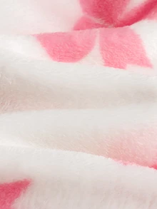 SHEIN Baby Girl Baby Girl Knitted Bow Pattern Faux Fur Hooded Long Sleeve Tie-Up Robe, Suitable For Winter, Pink Autumn - Multicolor - View 4