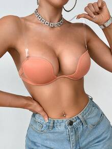 SHEIN 1件裝簡約舒適內衣，適合居家與日常穿著 - 亮橙色 - 查看 3