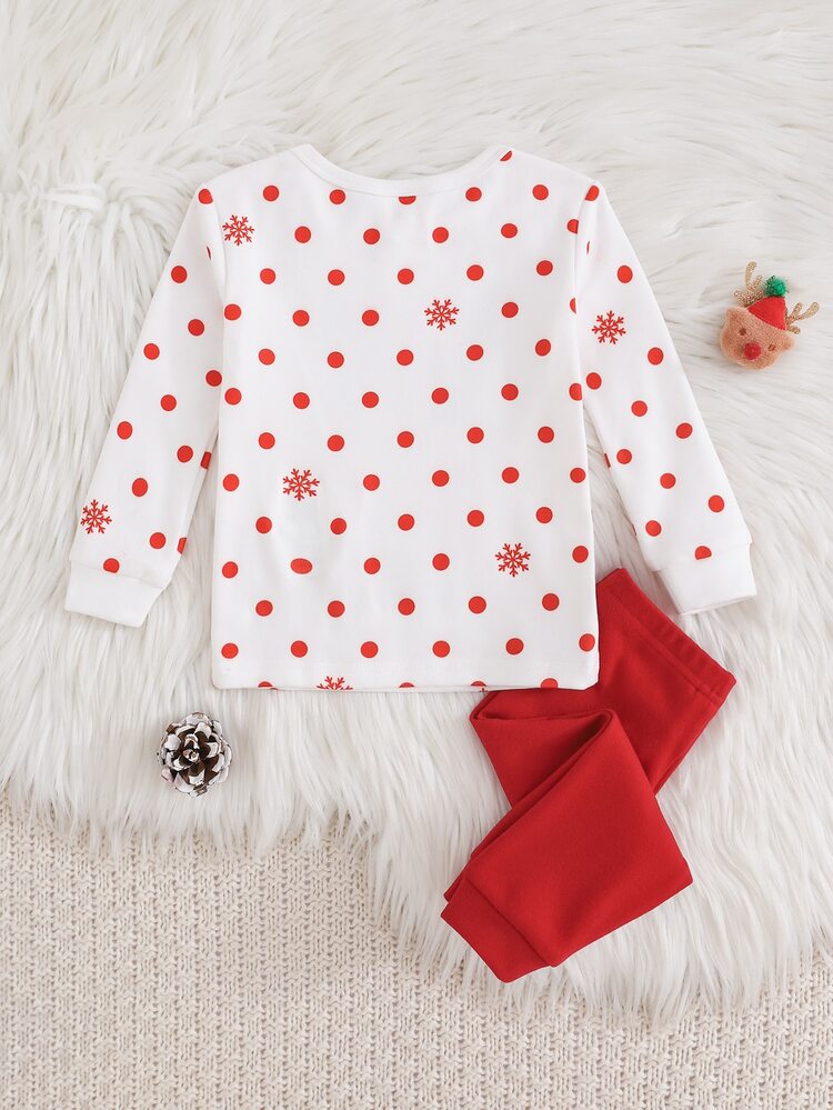 Cozy Pixies Baby Girl Baby Girl Knitted Deer Christmas Decor Cartoon Fitted Home Wear Top And Long Pants 2 Pieces Set, Suitable For Autumn/Winter, Indoor, Photo, Party (This Product Requires UV Light To Glow) - Multicolor - View 5