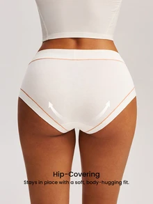 LUVLETTE 3-Pack Cotton High Waist Briefs Women Underwear Panties Set-Off White - Multicolor - View 12