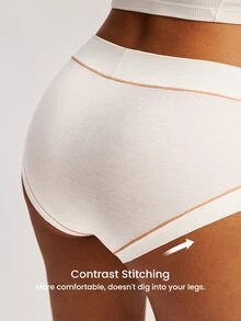 LUVLETTE 3-Pack Cotton High Waist Briefs Women Underwear Panties Set-Off White - Multicolor - View 9
