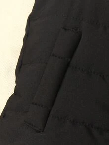 SHEIN 男嬰冬季休閒時尚輕量無袖保暖內裡填充外套 - 黑色 - 查看 7