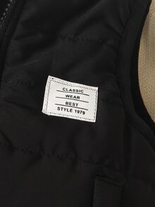 SHEIN 男嬰冬季休閒時尚輕量無袖保暖內裡填充外套 - 黑色 - 查看 10
