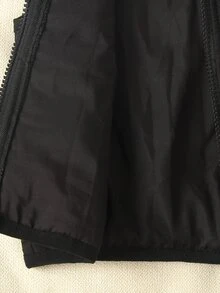 SHEIN 男嬰冬季休閒時尚輕量無袖保暖內裡填充外套 - 黑色 - 查看 4