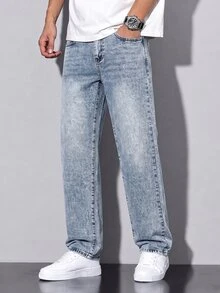 QuarKem Men's Casual Daily Travel Denim Jeans With Pockets - Light Wash - View 1