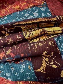 LUMIGAL Vintage Bohemian Print High Slit Long Skirt For Women - Burgundy - View 8