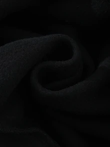 ROMWE MEN 男士寬鬆連帽衛衣，鉚釘裝飾與天使印花 - 黑色 - 查看 5