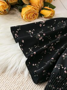 Rometta 女式加大码短袖假日风格休闲连衣裙长款女装 - 黑色 - 查看 4