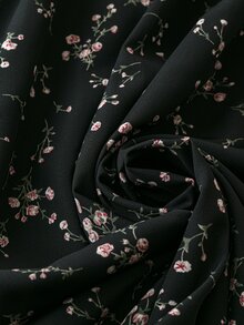 Rometta 女式加大码短袖假日风格休闲连衣裙长款女装 - 黑色 - 查看 6