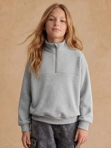 SHEIN 秋冬女款英文印花連帽拉鍊外套，黑色字母印花街頭風休閒Y2K，防寒針織面料，適合校園穿著 - 灰色 - 查看 5