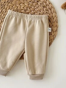 Newborn Baby Girl Cute Casual Knit Khaki Long Sleeve Sweatshirt, Pants And Fleece Winter Jacket Set Neutral - Khaki - View 5
