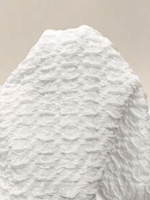 SHEIN PariChic 女款白色紋理布料背心，優雅浪漫V領休閒夏季上衣，適合早午餐、沙灘、日常外出與度假，亮片上衣 - 白色 - 查看 6