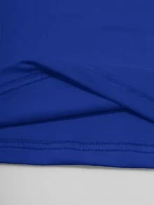Zavorell Women Solid Color Square Neck Long Sleeve Cropped Fitted T-Shirt, Spring & Summer Fall Cloth For Women - Royal Blue - View 8