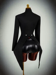 Amplova Women's Halloween Double-Breasted Vampire Jacket - Black - View 8