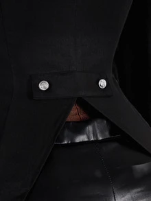 Amplova Women's Halloween Double-Breasted Vampire Jacket - Black - View 9