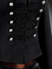 Amplova Women's Halloween Double-Breasted Vampire Jacket - Black - View 6