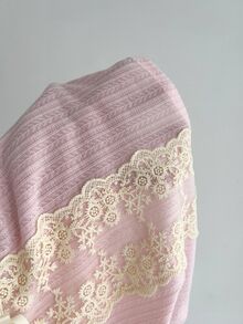 Elamini Women's Casual Lace Cute Lace Patchwork Knit Camisole, Summer/ Night Out Date Night Pink - Pink - View 5