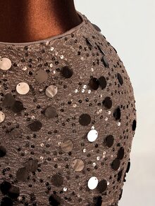 Mistrie Women's Sequin Fashion Versatile Date & Outing Mini Skirt - Brown - View 10