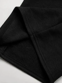 SHEIN 青少年女孩抽繩腰休閒百搭日常穿著長褲 - 黑色 - 查看 4