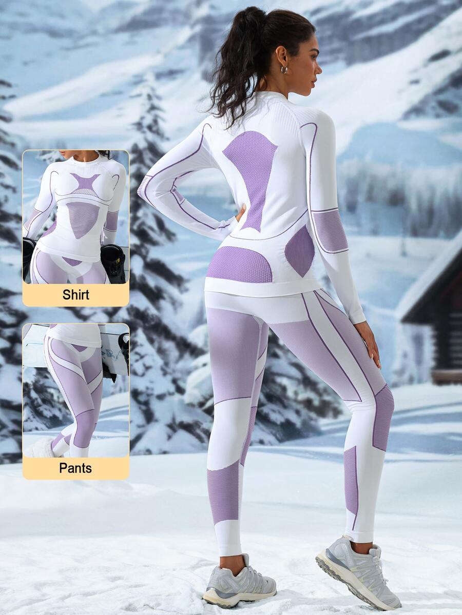 Exploreva Winter Outdoor Sports Compression Ski Suit - White - View 1