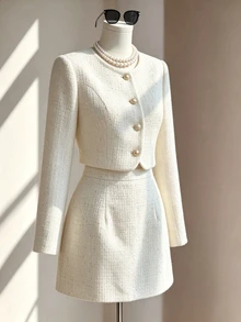 Fine & Folde Women's Solid Color Single-Breasted Casual Versatile Overcoat - Beige - View 6