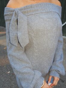Sydney Algeri Áo len tay dài nữ size lớn màu trơn, phong cách thường ngày, đa năng, mặc hàng ngày - Màu xám đen - Xem 6