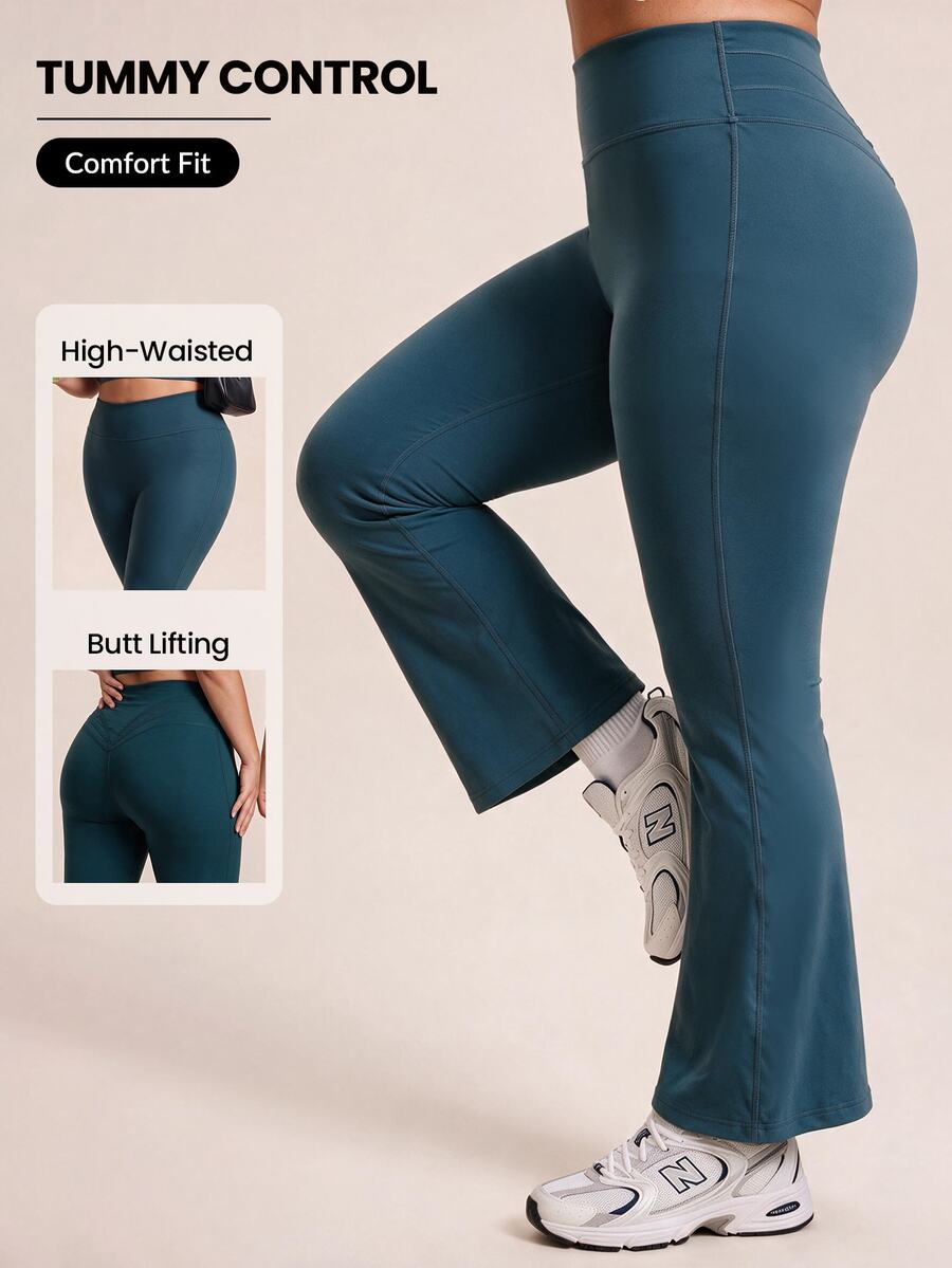 Rhythm Era Women's Plus Size Solid Color Casual Daily Wear Sports Tight Leggings - Multicolor - View 1