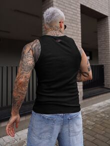 Artur Kramer 男士休闲罗纹圆领背心 - 黑與白 - 查看 2