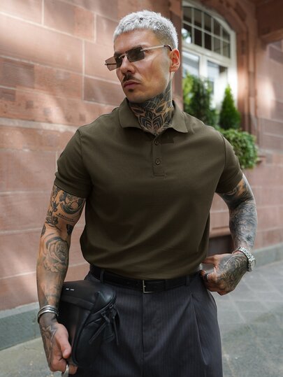 Artur Kramer 男士纯色短袖休闲/商务 Polo 衫