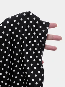 Rhythm Era Women's Plus Size Polka Dot Print Cropped Tank Top And Leggings Sports Set - Black - View 6