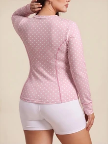 Rhythm Era Women's Plus Size Polka Dot Casual Daily Outdoor Sports Jacket Fall - Black and White - View 2