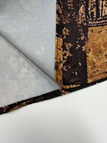 LUMIGAL Rok Panjang Belahan Tinggi Motif Bohemian Vintage untuk Wanita - Coffee Brown - View 7