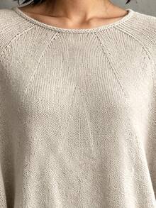 SHEIN Women's Lace Patchwork Casual Versatile Daily Wear Long Sleeve Sweater Brunch Apricot Autumn Renaissance - Khaki - View 7