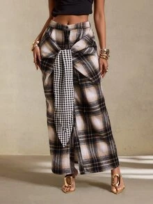 BamGlimmer Autumn/Winter New Plaid Bodycon Skirt, Fashionable And Elegant, Suitable For Travel, Daily Wear, Shopping, Parties And Gatherings, Versatile For Commuting - Multicolor - View 5