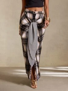 BamGlimmer Autumn/Winter New Plaid Bodycon Skirt, Fashionable And Elegant, Suitable For Travel, Daily Wear, Shopping, Parties And Gatherings, Versatile For Commuting - Multicolor - View 6