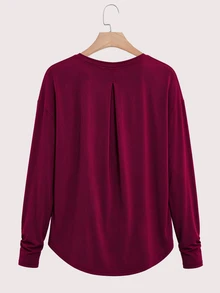 INAWLY Solva Women's Solid Color Casual Versatile Daily Long Sleeve Top - Multicolor - View 7