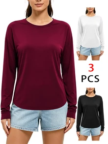 INAWLY Solva Women's Solid Color Casual Versatile Daily Long Sleeve Top - Multicolor - View 5
