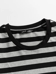 FRESIVO Men Round Neck Striped Tee, Summer, Fall, Long Sleeve Top - Multicolor - View 4