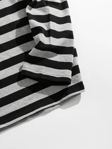 FRESIVO Men Round Neck Striped Tee, Summer, Fall, Long Sleeve Top - Multicolor - View 5