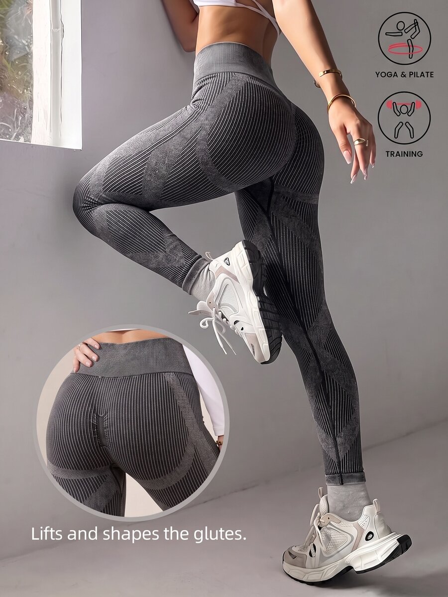 Easithlete Casual Loose Baggy Minimalist Seamless Sports Leggings Yoga Gym Dark Wash Fall - Dark Grey - View 1