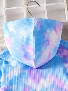 Elladie kids 青少年女孩格紋連帽2件套服裝，長袖連帽衫與鬆緊腰長褲套裝，休閒春秋冬套裝 - 淡紫色 - 查看 5