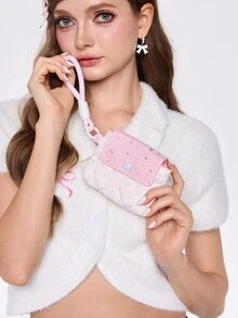 ROMWE Kawaii Túi đựng CCD tối giản, bao bảo vệ máy ảnh kỹ thuật số, túi sắp xếp dây cáp, túi đựng mỹ phẩm, túi đựng băng vệ sinh, ví du lịch - Nhiều màu - Xem 2