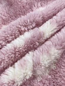 SHEIN رومبير بغطاء رأس للأطفال حديثي الولادة أولاد/بنات خريف/شتاء لطيف وناعم بنقشة كرتونية - ارجواني فاتح - مشاهدة 6